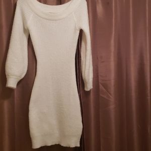 Cream sweater dress